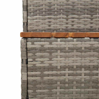 VidaXL Marche bain à remous gris 50x50x50,5cm polyrotin acacia massif