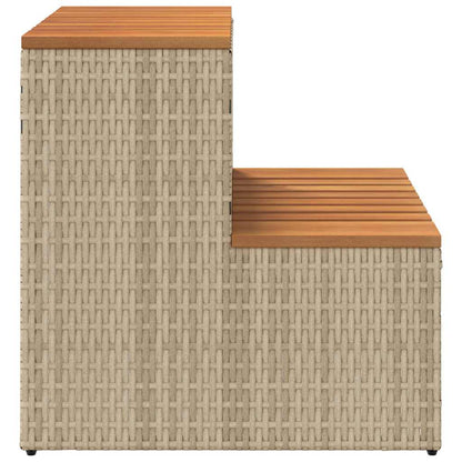 VidaXL Marche bain remous beige 50x50x50,5 cm polyrotin acacia massif