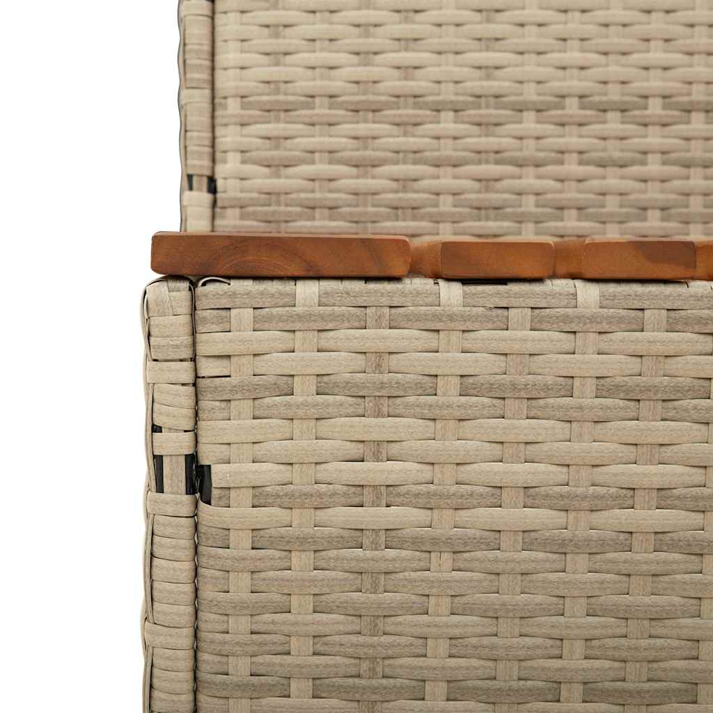 VidaXL Marche bain remous beige 50x50x50,5 cm polyrotin acacia massif