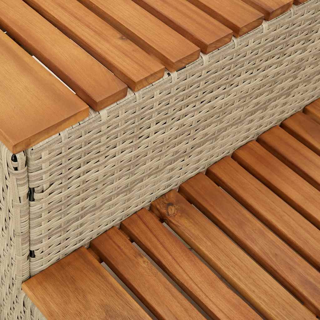 VidaXL Marche bain remous beige 50x50x50,5 cm polyrotin acacia massif