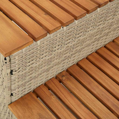 VidaXL Marche bain remous beige 50x50x50,5 cm polyrotin acacia massif