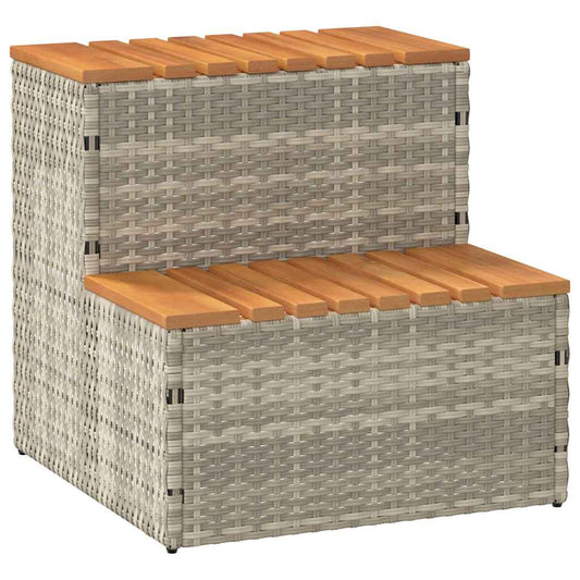 VidaXL Marche bain à remous gris clair 50x50x50,5 cm acacia massif