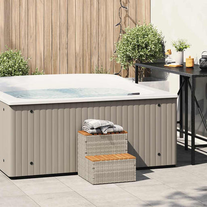 VidaXL Marche bain à remous gris clair 50x50x50,5 cm acacia massif