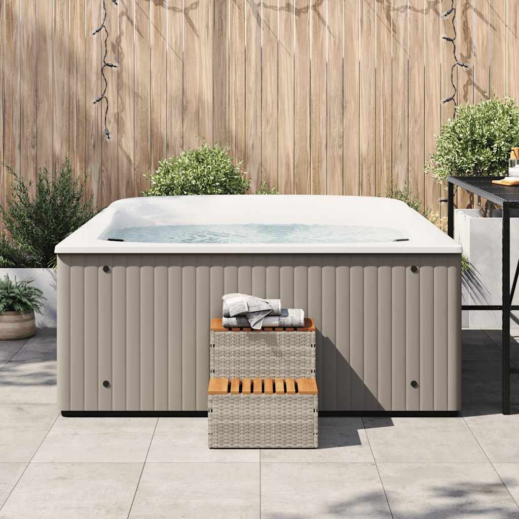 VidaXL Marche bain à remous gris clair 50x50x50,5 cm acacia massif