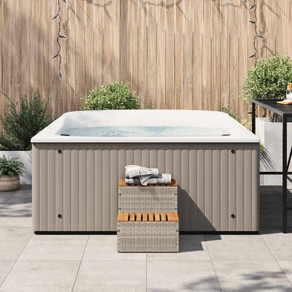 VidaXL Marche bain à remous gris clair 50x50x50,5 cm acacia massif
