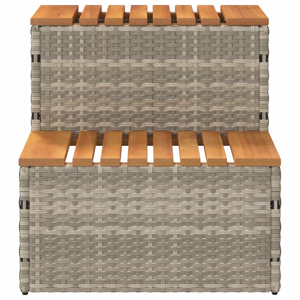 VidaXL Marche bain à remous gris clair 50x50x50,5 cm acacia massif