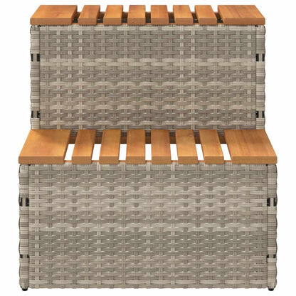 VidaXL Marche bain à remous gris clair 50x50x50,5 cm acacia massif