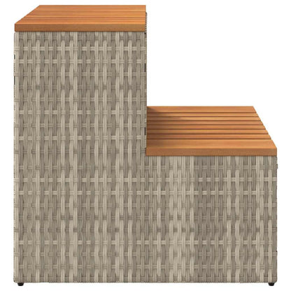 VidaXL Marche bain à remous gris clair 50x50x50,5 cm acacia massif