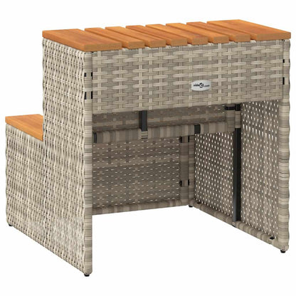 VidaXL Marche bain à remous gris clair 50x50x50,5 cm acacia massif
