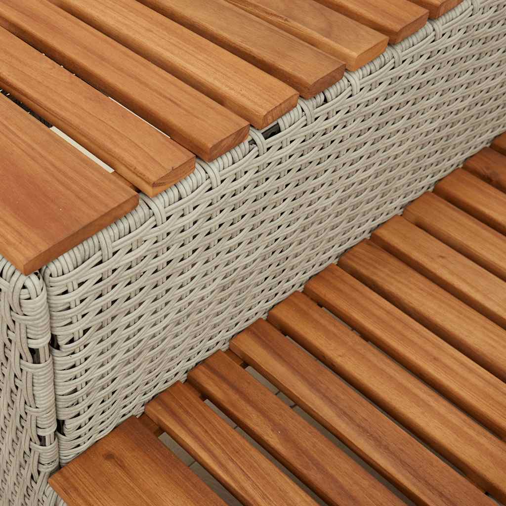 VidaXL Marche bain à remous gris clair 50x50x50,5 cm acacia massif