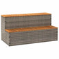 VidaXL Marche bain remous gris 100x50x50,5 cm polyrotin acacia massif