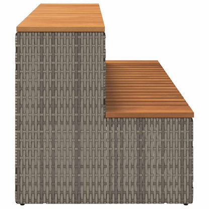 VidaXL Marche bain remous gris 100x50x50,5 cm polyrotin acacia massif