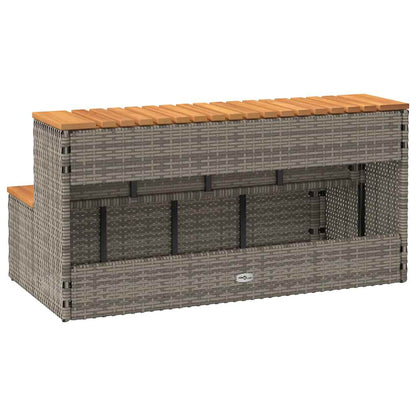 VidaXL Marche bain remous gris 100x50x50,5 cm polyrotin acacia massif