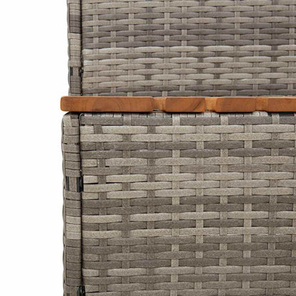 VidaXL Marche bain remous gris 100x50x50,5 cm polyrotin acacia massif