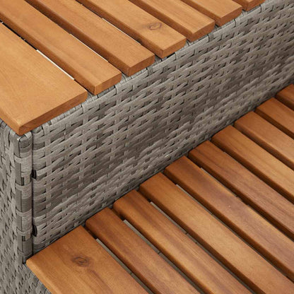 VidaXL Marche bain remous gris 100x50x50,5 cm polyrotin acacia massif