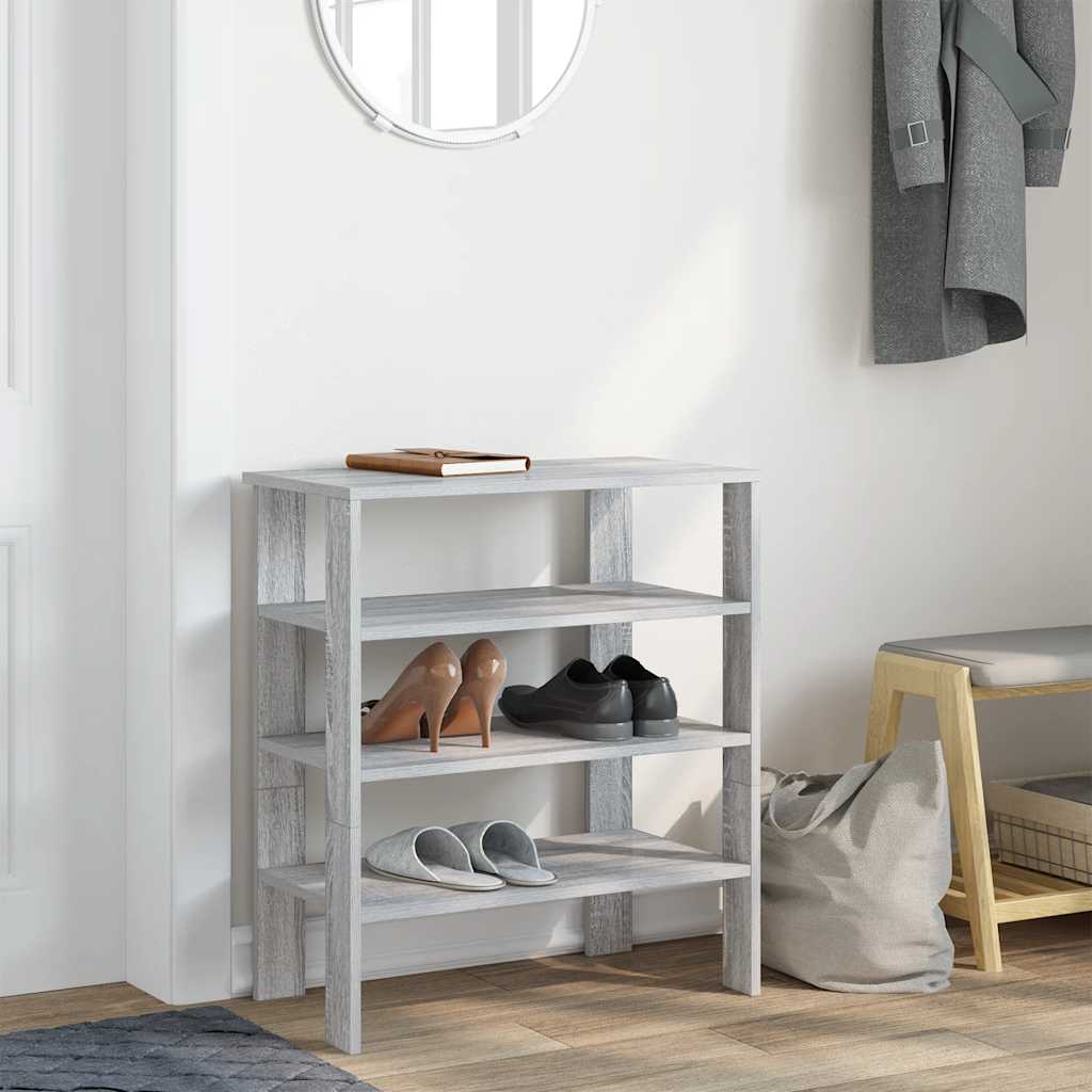 vidaXL Étagère à chaussures sonoma gris 61x32x70 cm bois d'ingénierie