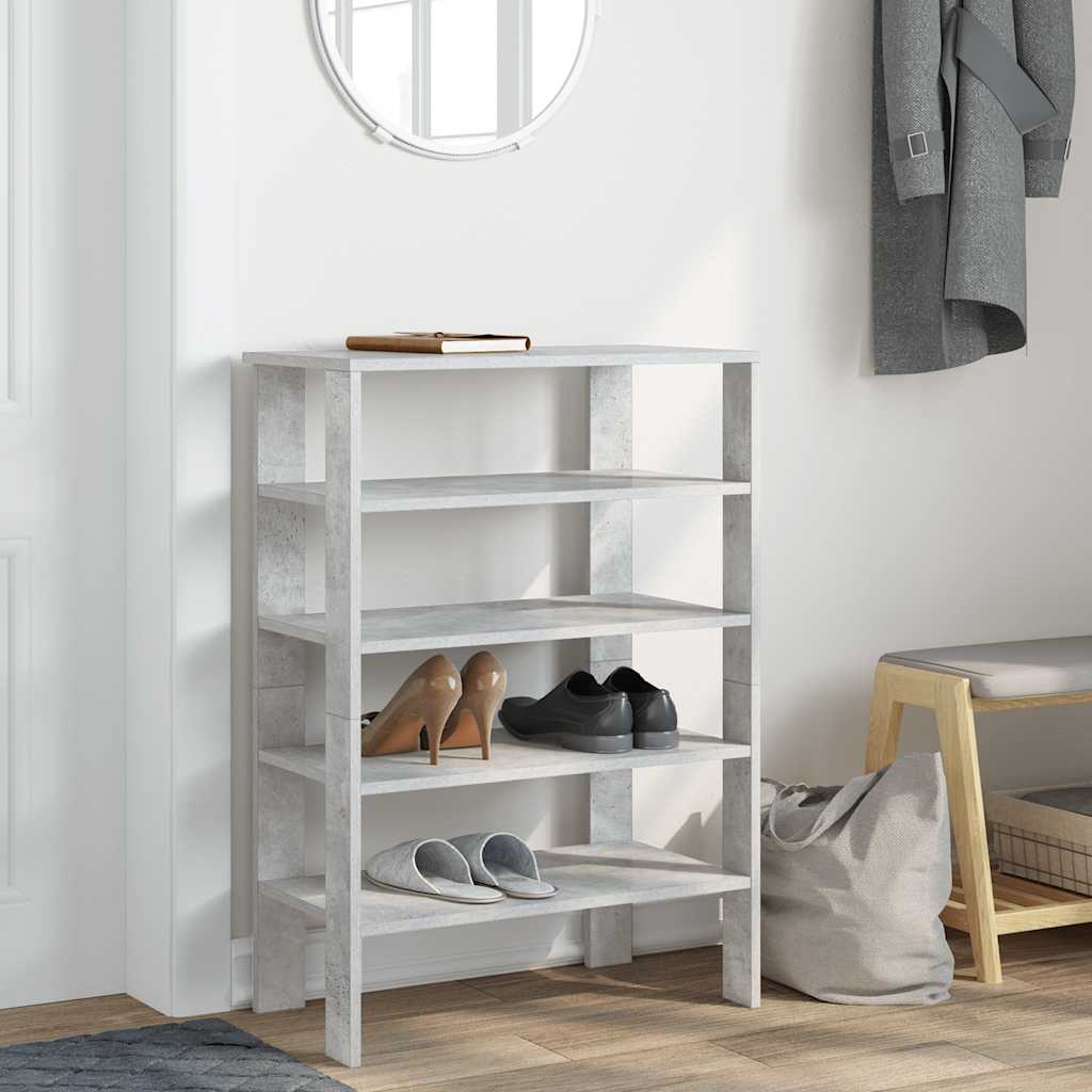 vidaXL Étagère à chaussures gris béton 61x32x87,5 cm bois d'ingénierie