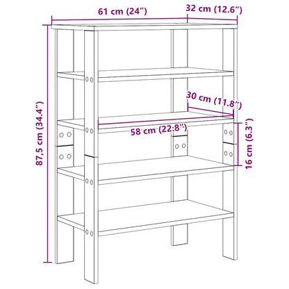 vidaXL Étagère à chaussures gris béton 61x32x87,5 cm bois d'ingénierie