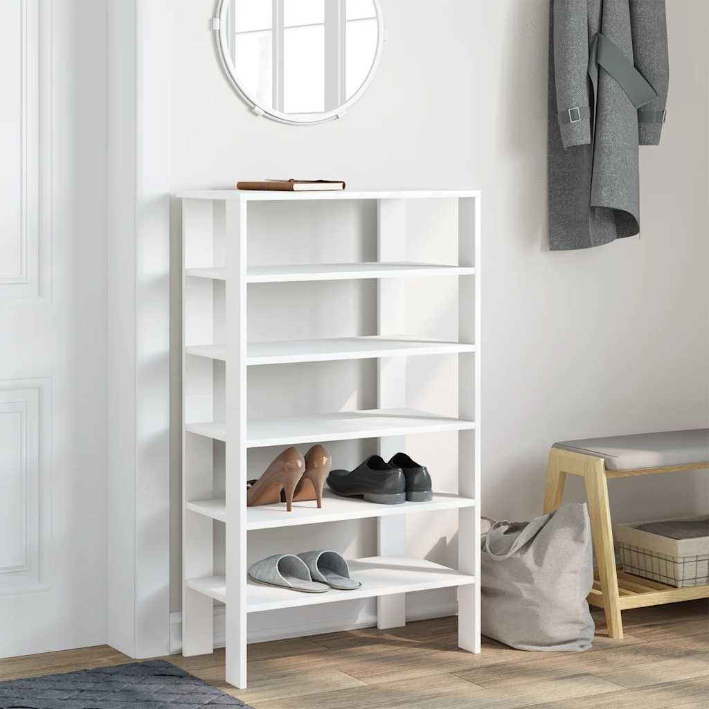 vidaXL Étagère à chaussures blanc 61x32x105 cm bois d'ingénierie