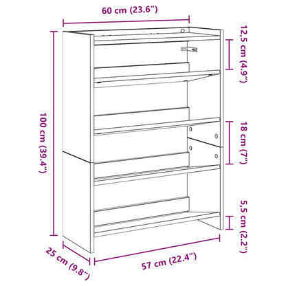 vidaXL Étagère à chaussures blanc 80x25x61,5 cm bois d'ingénierie