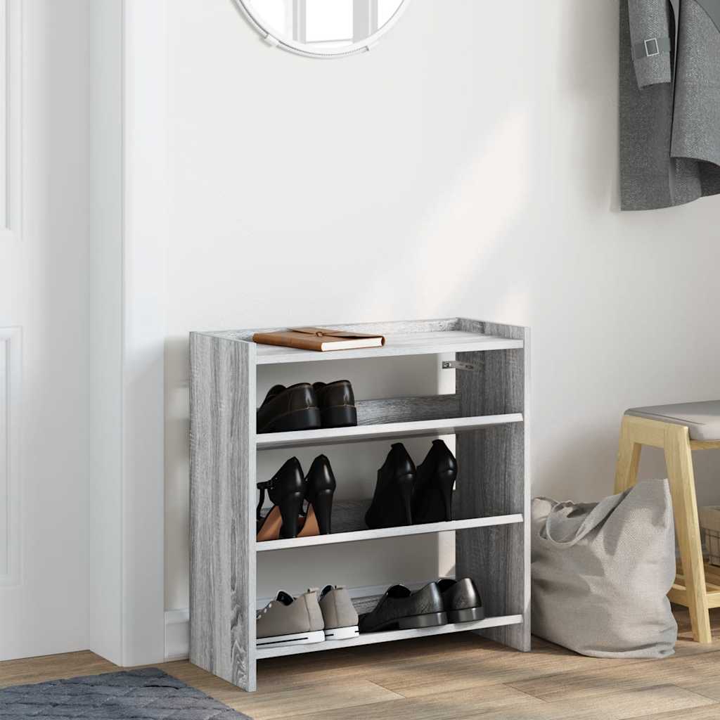 vidaXL Étagère à chaussures sonoma gris 60x25x62 cm bois d'ingénierie