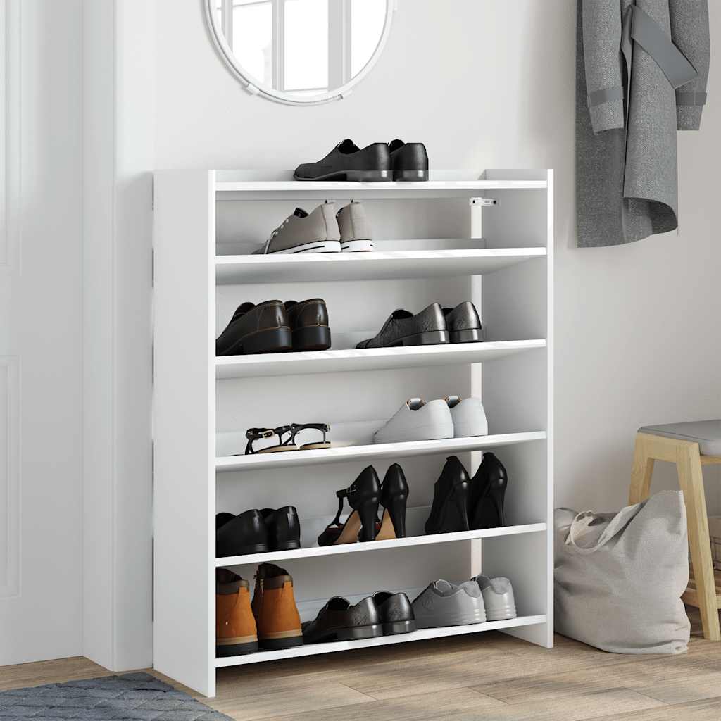 vidaXL Étagère à chaussures blanc 80x25x100 cm bois d'ingénierie