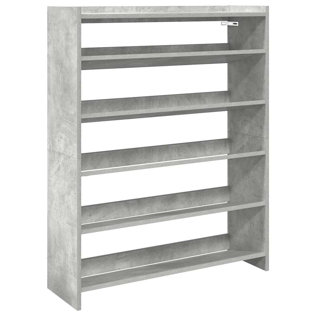 vidaXL Étagère à chaussures gris béton 80x25x100 cm bois d'ingénierie