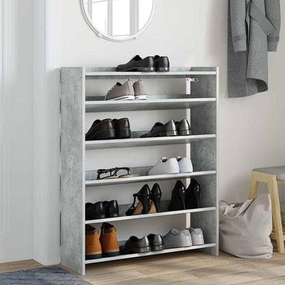 vidaXL Étagère à chaussures gris béton 80x25x100 cm bois d'ingénierie