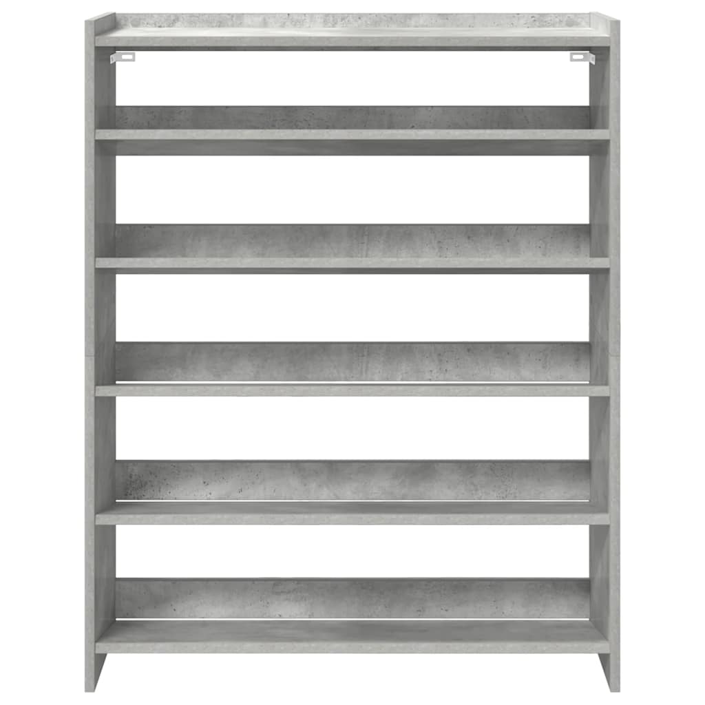 vidaXL Étagère à chaussures gris béton 80x25x100 cm bois d'ingénierie