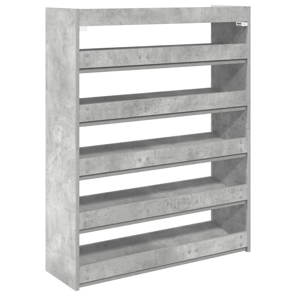 vidaXL Étagère à chaussures gris béton 80x25x100 cm bois d'ingénierie
