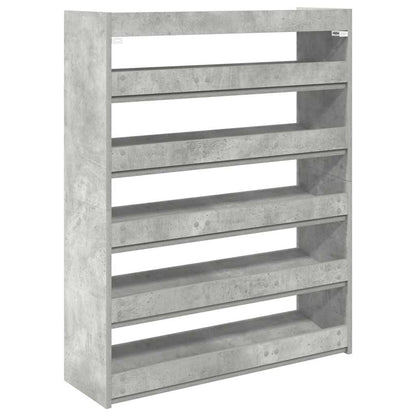 vidaXL Étagère à chaussures gris béton 80x25x100 cm bois d'ingénierie