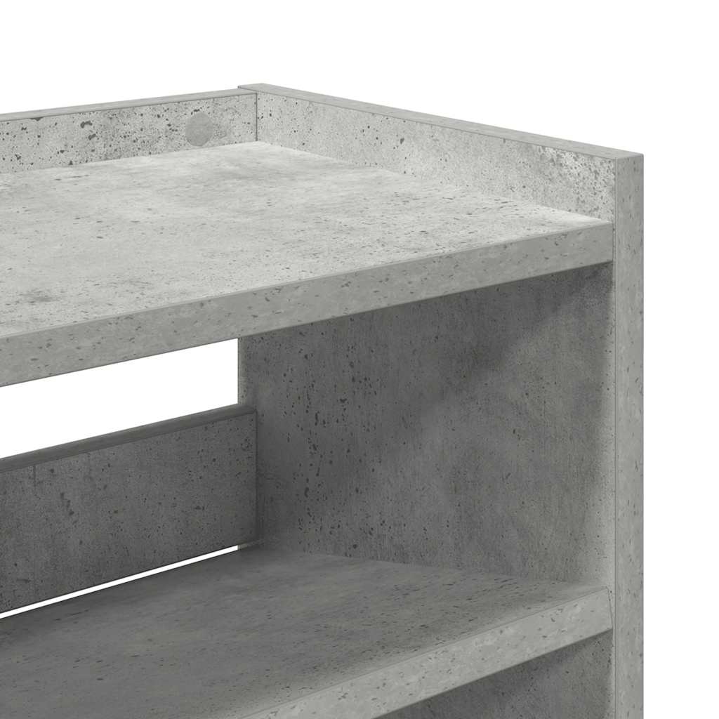 vidaXL Étagère à chaussures gris béton 80x25x100 cm bois d'ingénierie