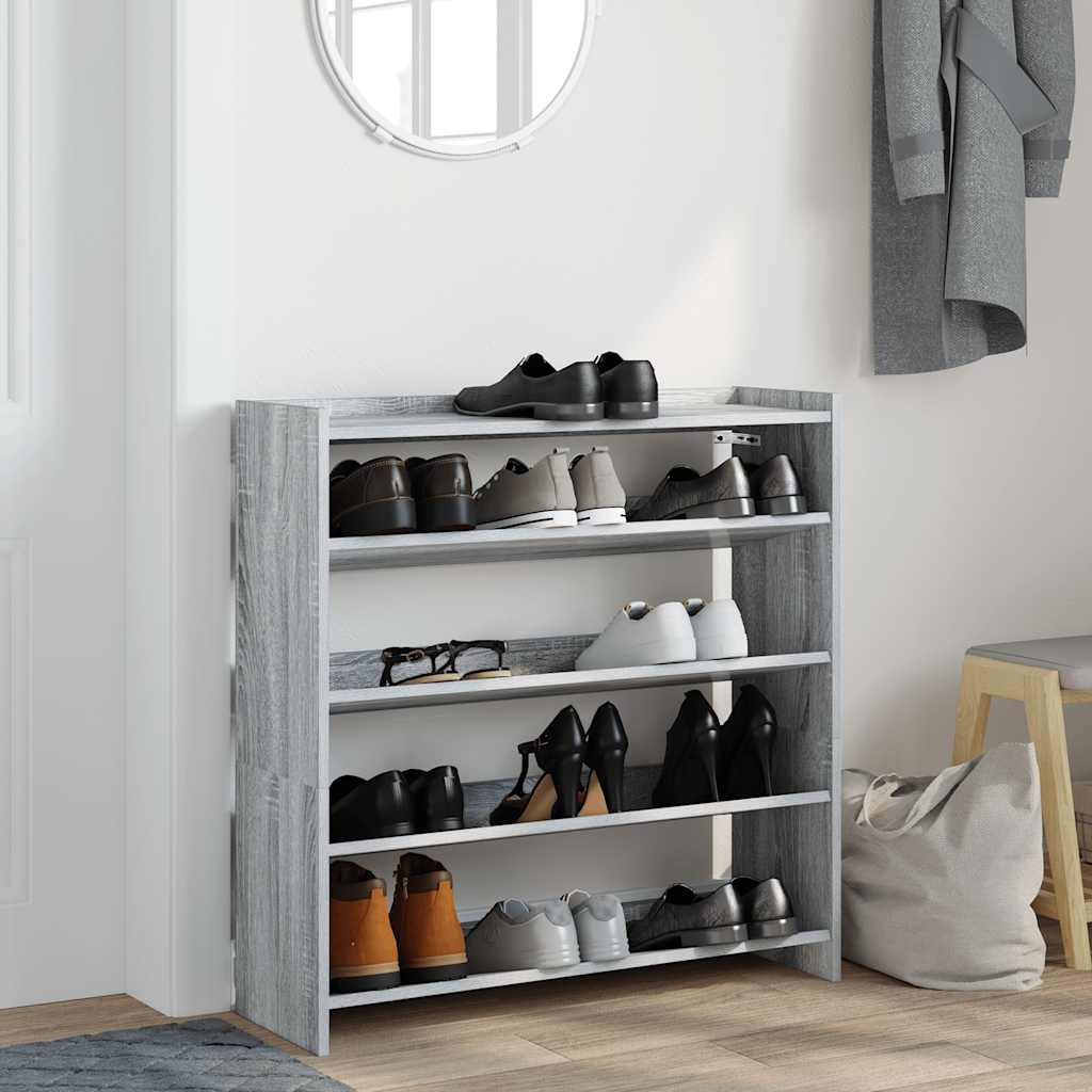 vidaXL Étagère à chaussures sonoma gris 80x25x81 cm bois d'ingénierie