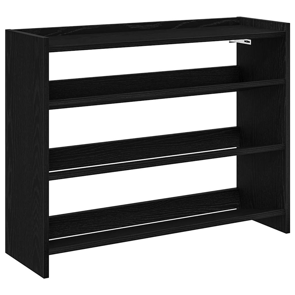 vidaXL Étagère à chaussures noir 80x25x61,5 cm bois d'ingénierie