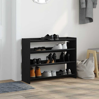 vidaXL Étagère à chaussures noir 80x25x61,5 cm bois d'ingénierie