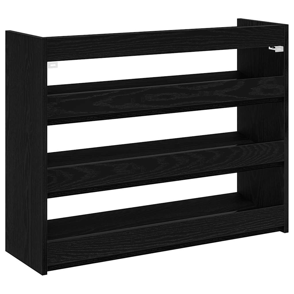 vidaXL Étagère à chaussures noir 80x25x61,5 cm bois d'ingénierie