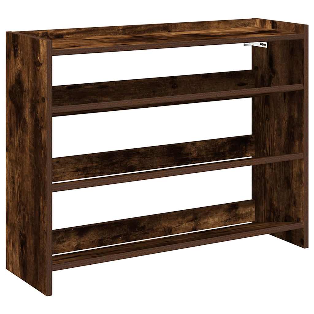 vidaXL Étagère à chaussures chêne fumé 80x25x61,5 cm bois d'ingénierie