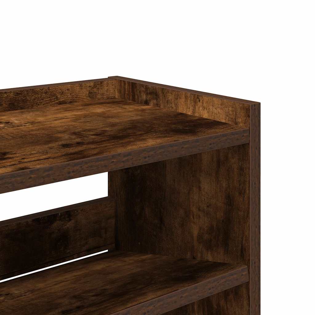 vidaXL Étagère à chaussures chêne fumé 80x25x61,5 cm bois d'ingénierie