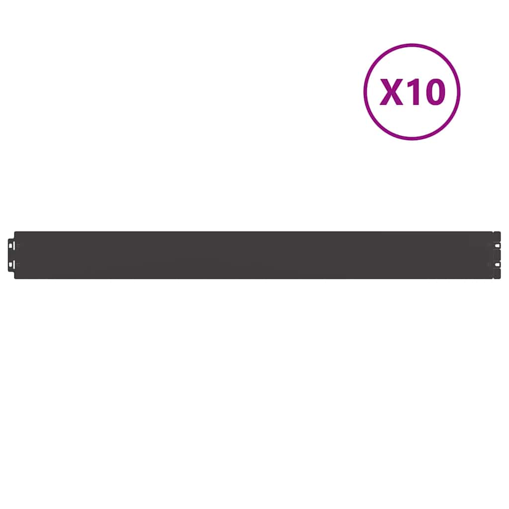 vidaXL Bordures de pelouse 10 pcs noir 10x103 cm acier laminé à froid
