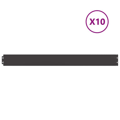 vidaXL Bordures de pelouse 10 pcs noir 10x103 cm acier laminé à froid