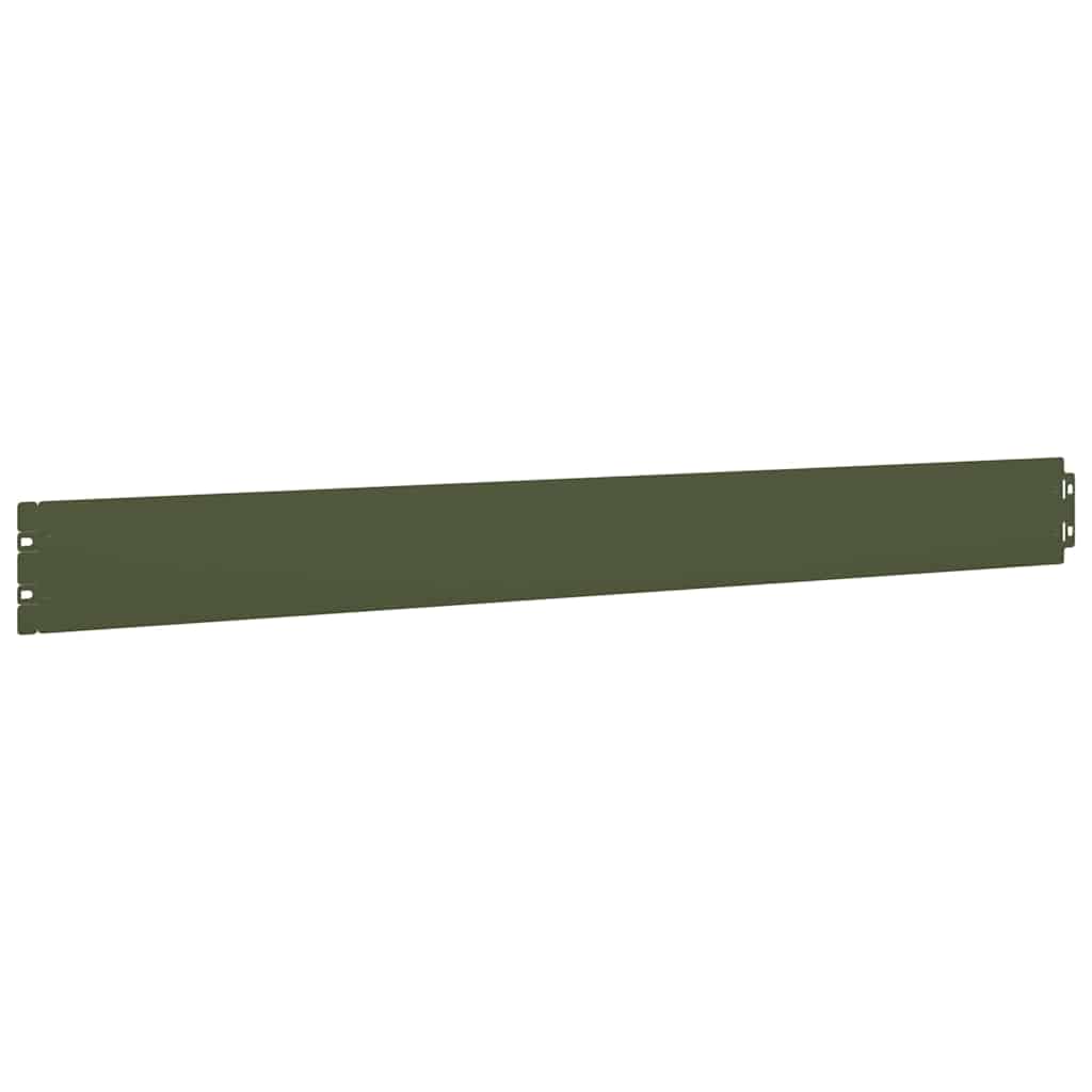 vidaXL Bordures pelouse 10pcs vert olive 10x103cm acier laminé à froid