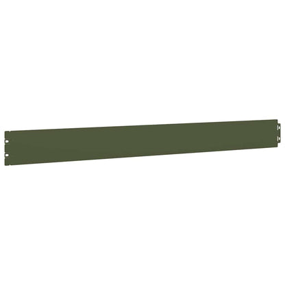 vidaXL Bordures pelouse 10pcs vert olive 10x103cm acier laminé à froid
