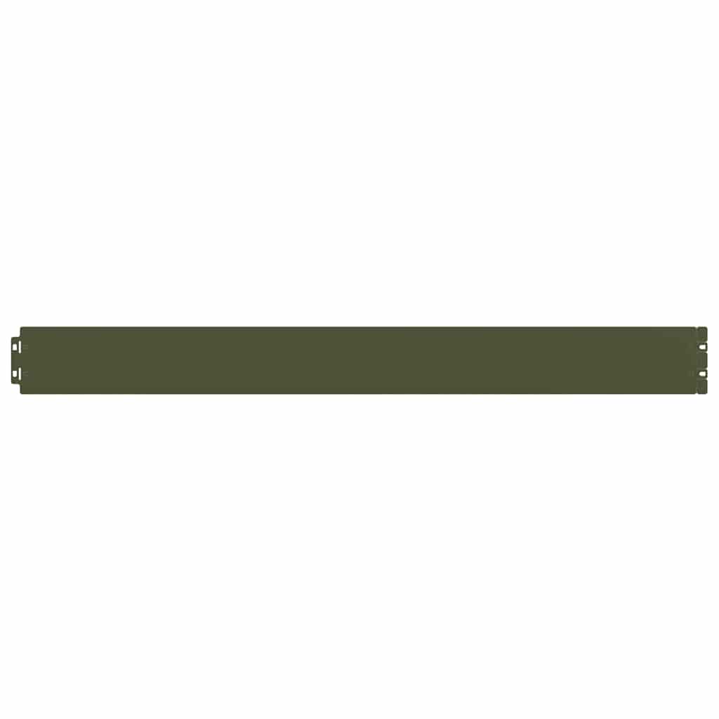 vidaXL Bordures pelouse 50pcs vert olive 10x103cm acier laminé à froid