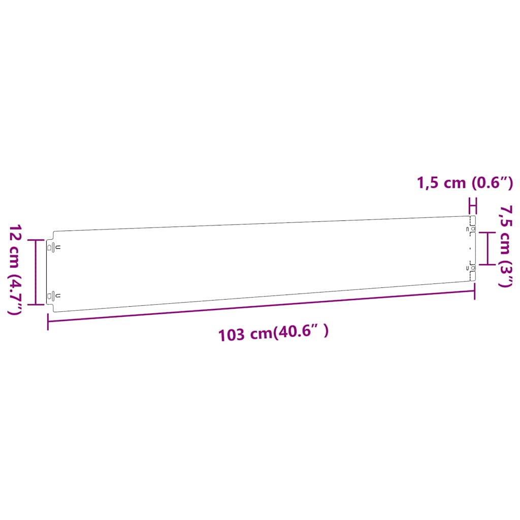 vidaXL Bordures de pelouse 10 pcs blanc 15x103 cm acier laminé à froid