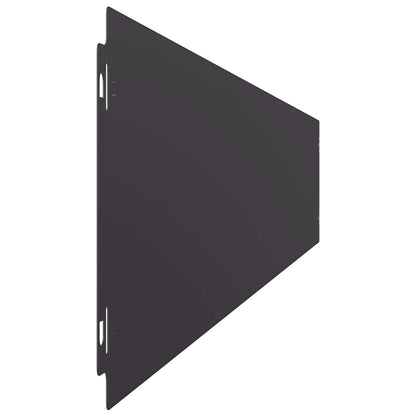 vidaXL Bordures de pelouse 50 pcs noir 15x103 cm acier laminé à froid