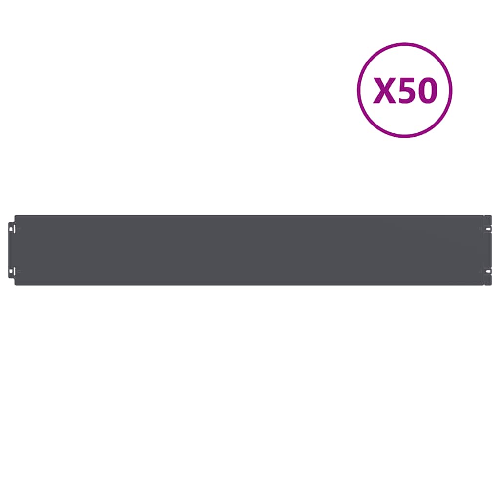 vidaXL Bordures pelouse 50pcs anthracite 15x103cm acier laminé à froid