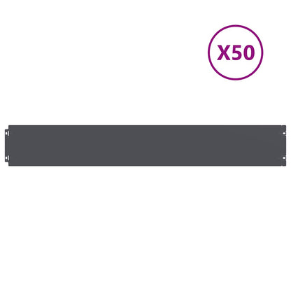 vidaXL Bordures pelouse 50pcs anthracite 15x103cm acier laminé à froid