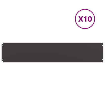 vidaXL Bordures de pelouse 10 pcs noir 20x103 cm acier laminé à froid