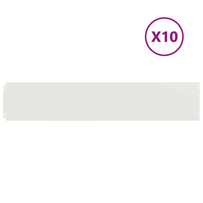 vidaXL Bordures de pelouse 10 pcs blanc 20x103 cm acier laminé à froid