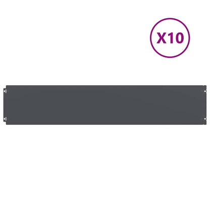 vidaXL Bordures pelouse 10pcs anthracite 20x103cm acier laminé à froid